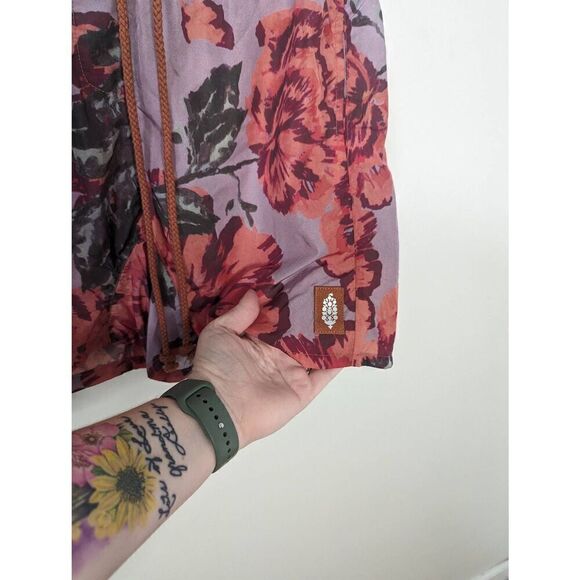 Free People Movement The Switchback Shorts Hibiscus Print Drawstring Waist Sz XS - Picture 3 of 5